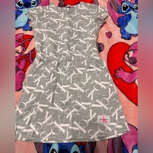 Calvin Klein girls Gray Logo Pattern Dress size S (7)